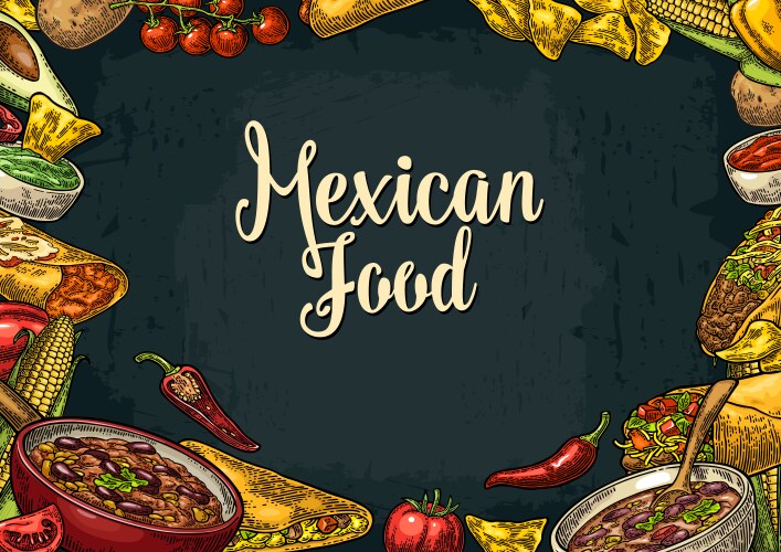 mexican traditional food restaurant menu template vector image