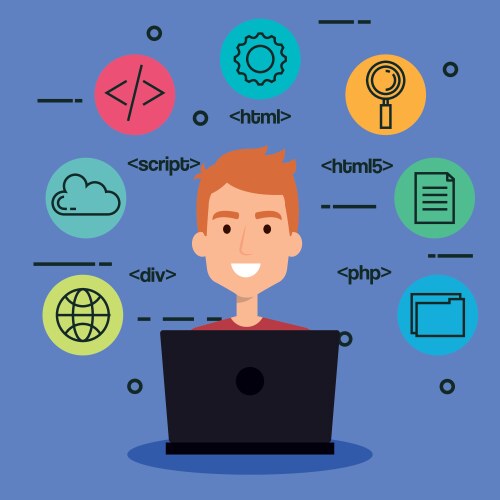 Software language programmer avatar vector image