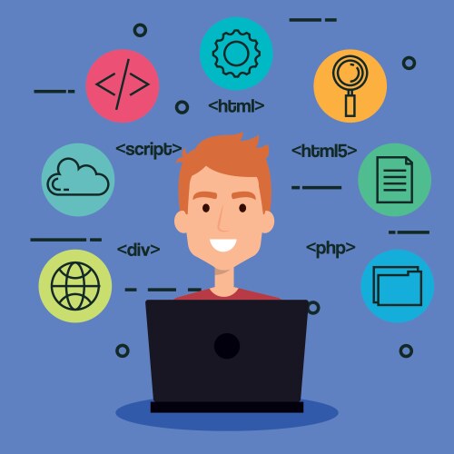 software language programmer avatar vector image