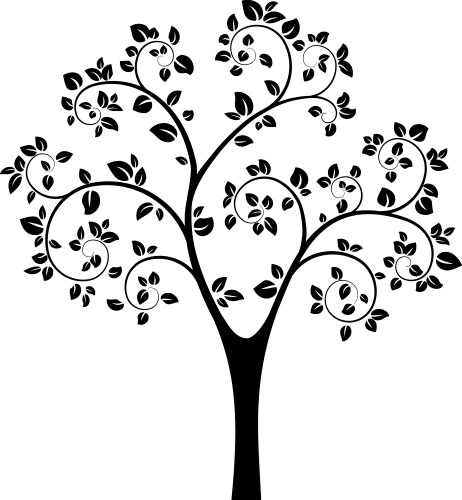 black tree vector