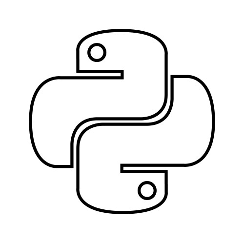 Python programming language linear emblem vector image