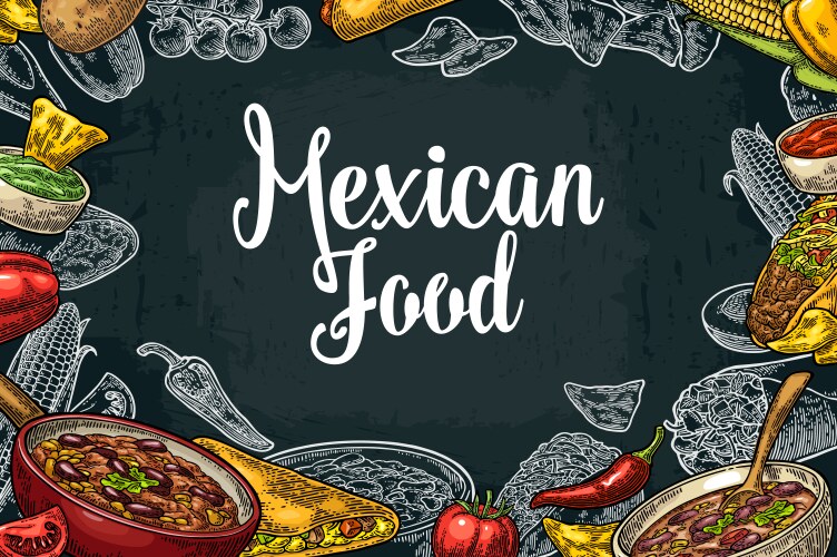 mexican traditional food restaurant menu template vector image