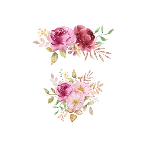 Watercolor elegant bouquet of autumn flowers Vector Image