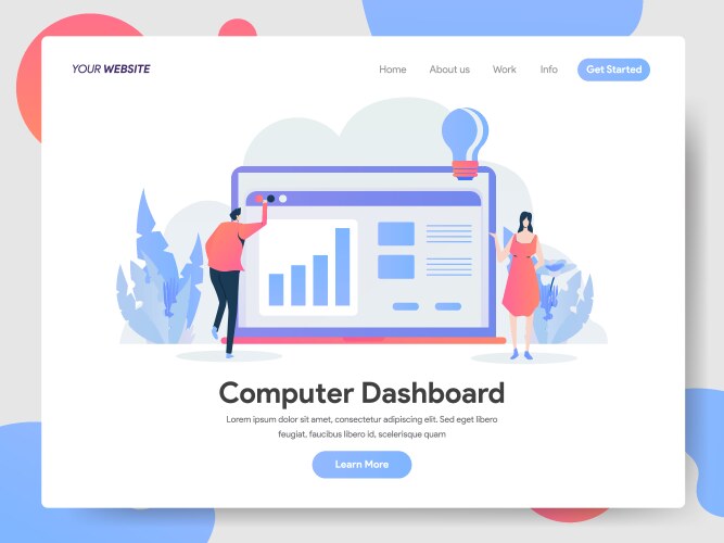 Business success landing page template website Vector Image