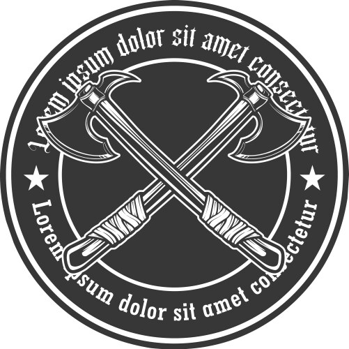 Medieval Crossed Axes Logo Vector Image