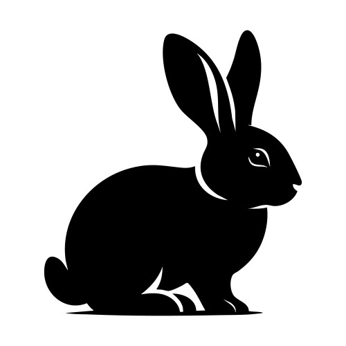 Simple black silhouette of a rabbit Vector Image