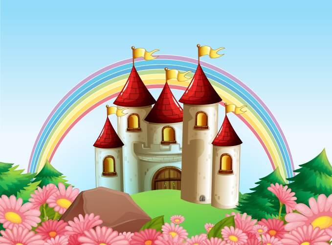 Princess castle isolated on white background Vector Image