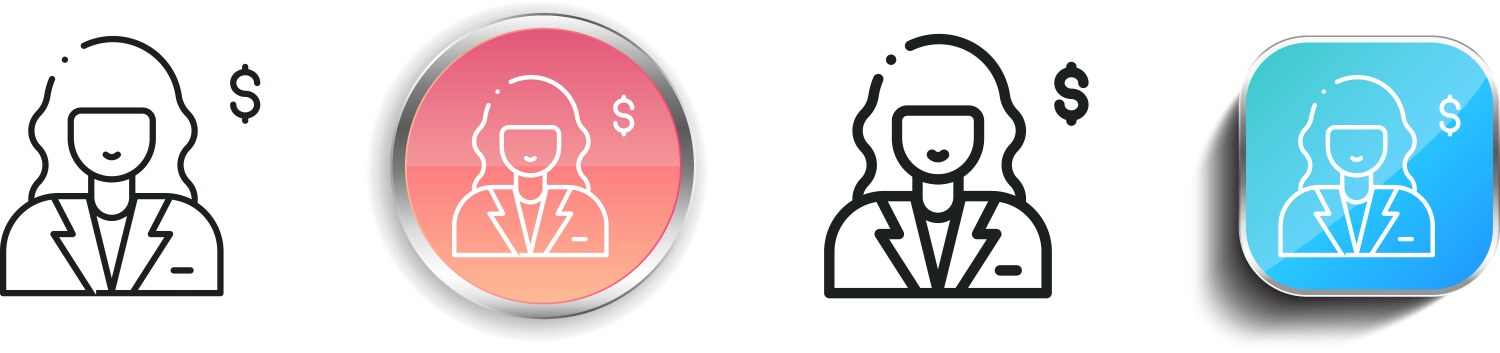 Clerk icon thin linear regular and button style vector image