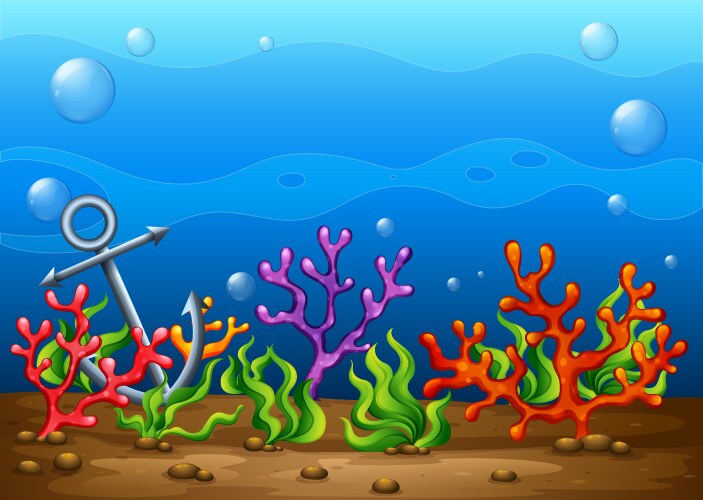 Scene of ocean and underwater Royalty Free Vector Image
