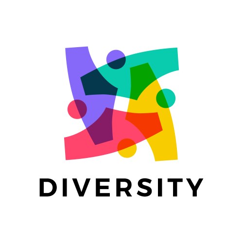 diversity people team family colorful logo icon vector