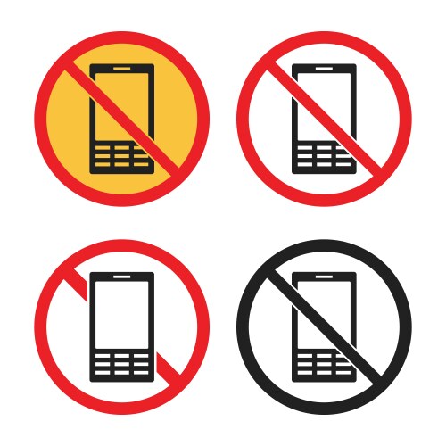 No cell phone icons mobile sign vector image