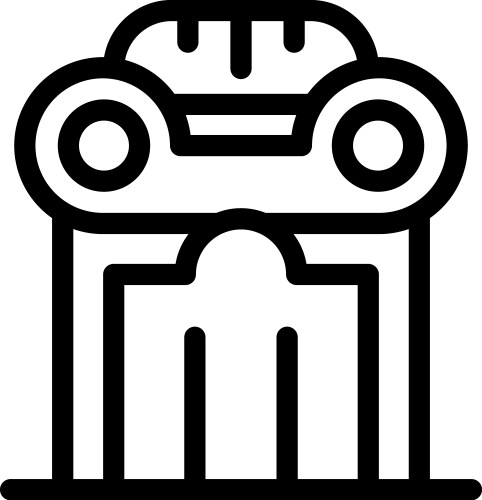 Ionic order column standing on base showing vector image