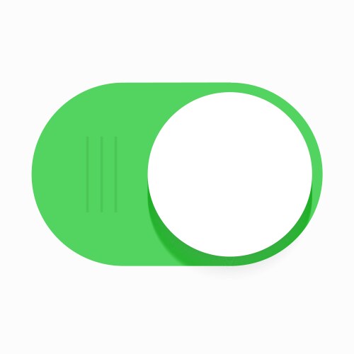 modern green slider button on white vector image