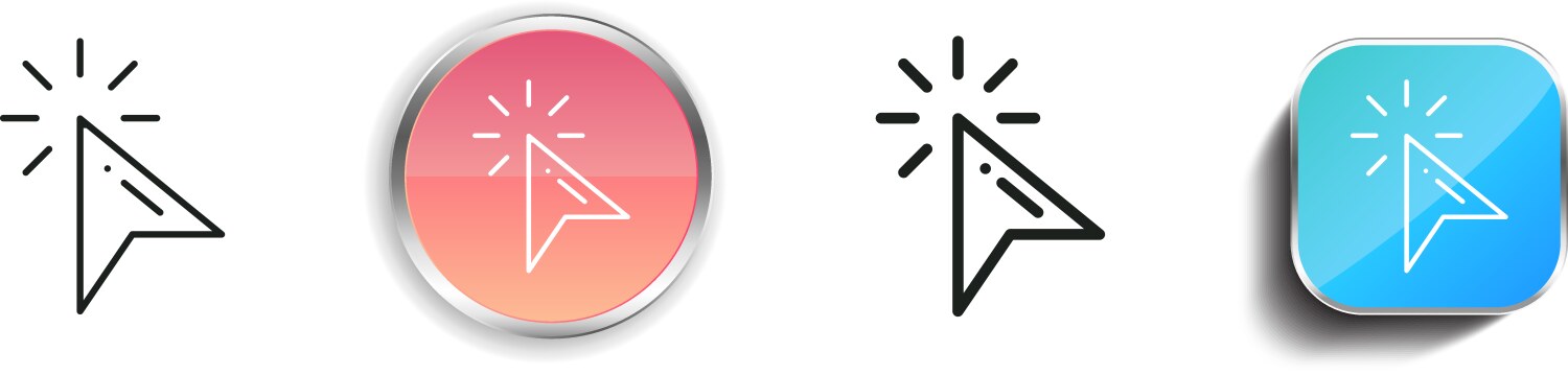 Click icon thin linear regular and button style vector image