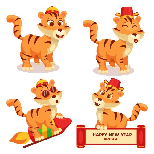 Cute tiger celebration chinese new year Vector Image