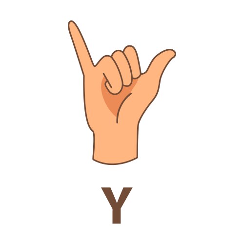 Sign language and the alphabetthe letter n Vector Image