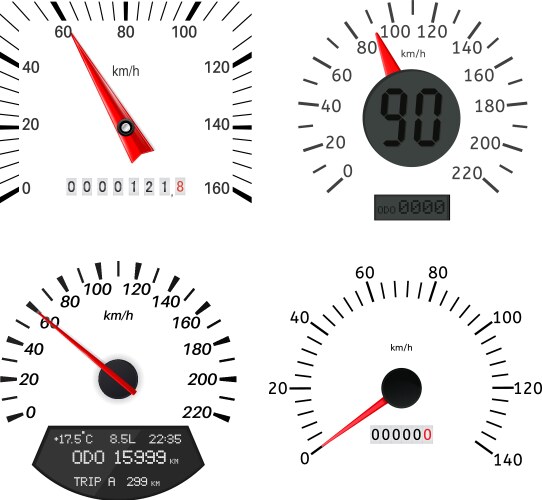 Vw Speedometer Vector Car speedometer Royalty Free Vector Image - VectorStock