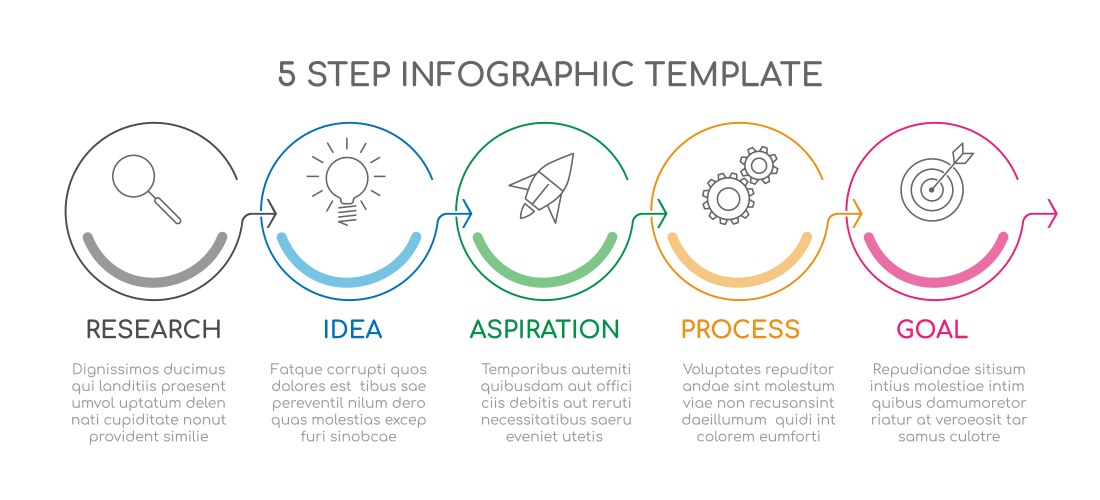 Six steps infographic timeline presentation Vector Image