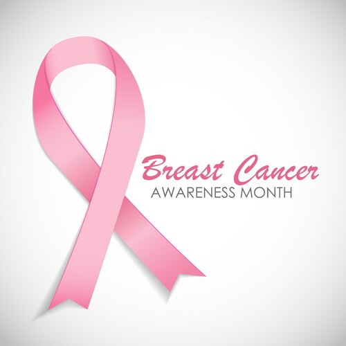 Pink Ribbon Cancer Awareness Vector Image