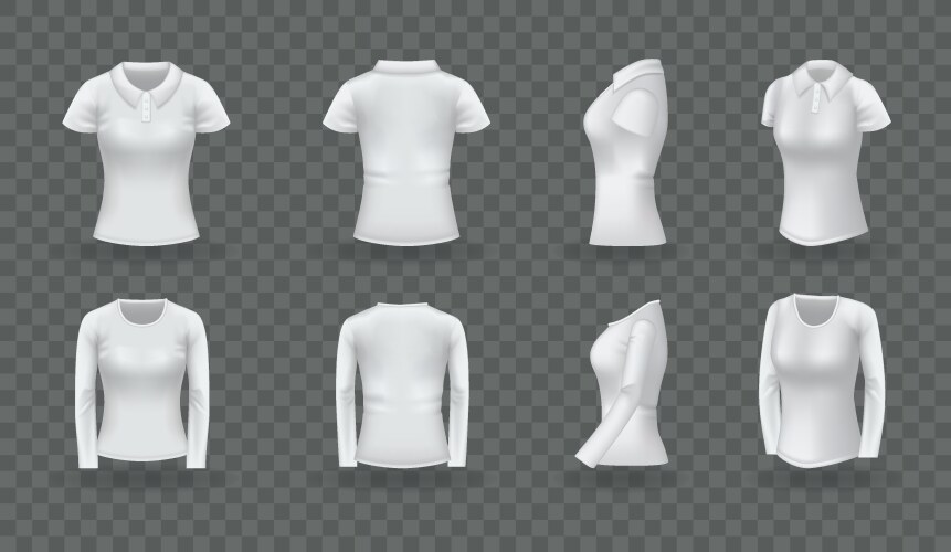 White Polo Shirt Set - Men & Women vector image