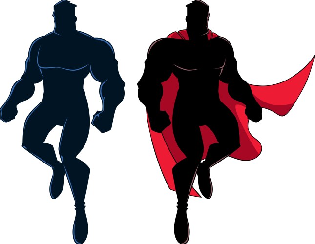 superhero flying silhouette vector