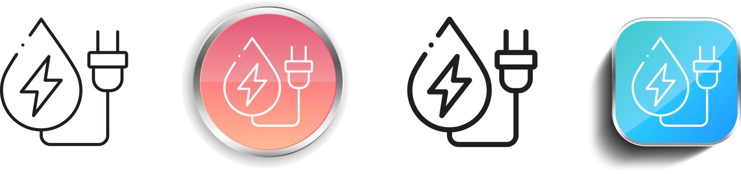 Hydro power icon thin linear regular and button vector image