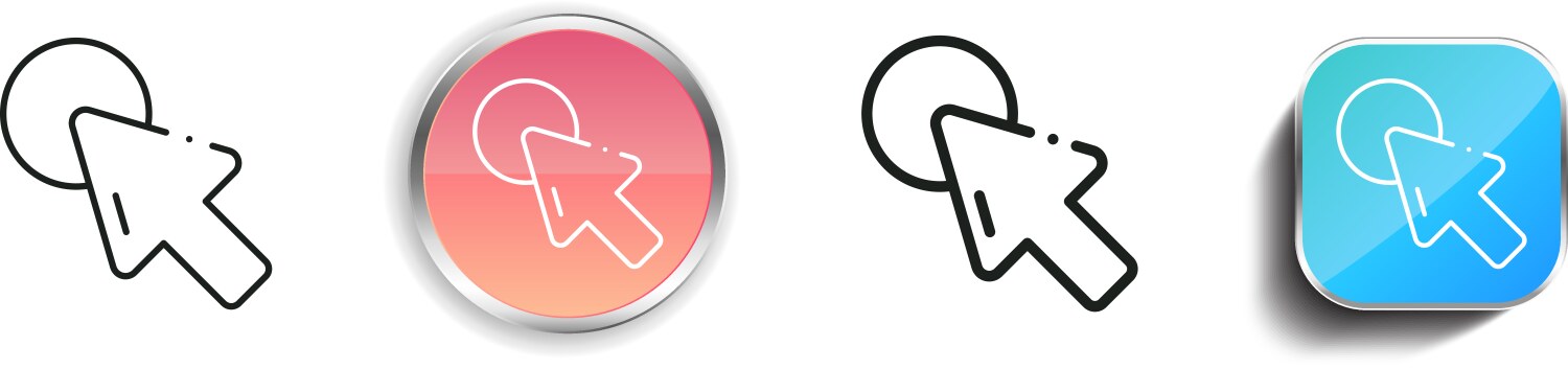 Click icon thin linear regular and button style vector image