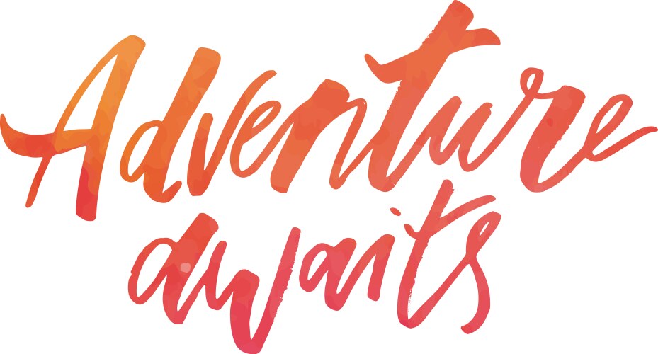 lettering with phrase adventure watercolor vector image