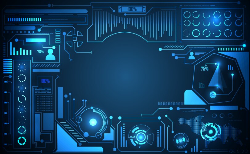 Abstract technology ui futuristic concept ai hud vector image