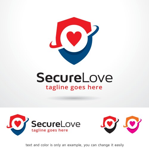 secure love logo template vector image