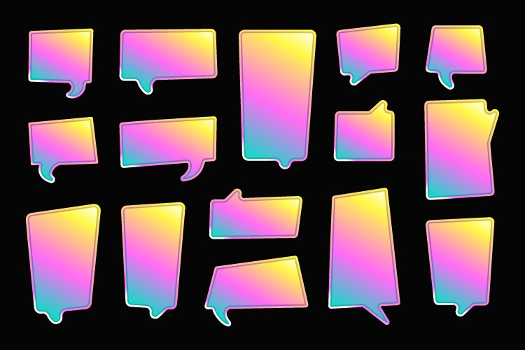 Gradient bright text boxes and speech bubbles vector image