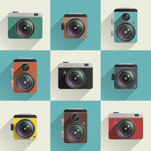 Camera Icon Set Vector Image
