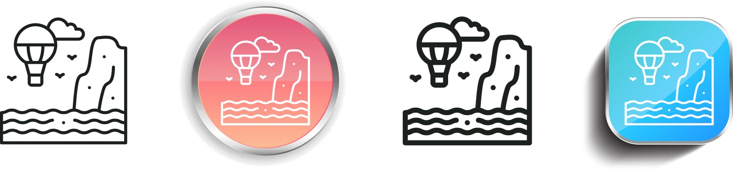 Cliff icon thin linear regular and button style vector image