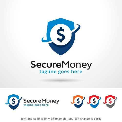 Secure money logo template vector image