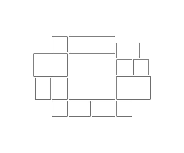 Frame collage from square and rectangle shape vector image