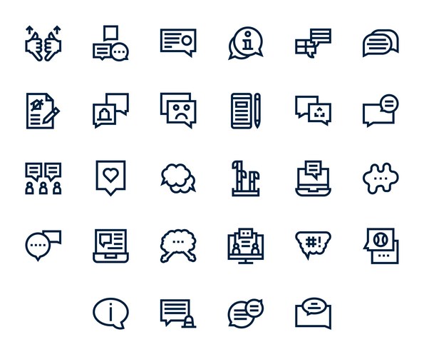 Comment Icons - Line Style – Royalty-Free Vector | VectorStock
