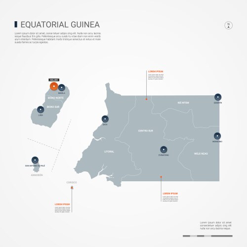 equatorial guinea infographic map vector image