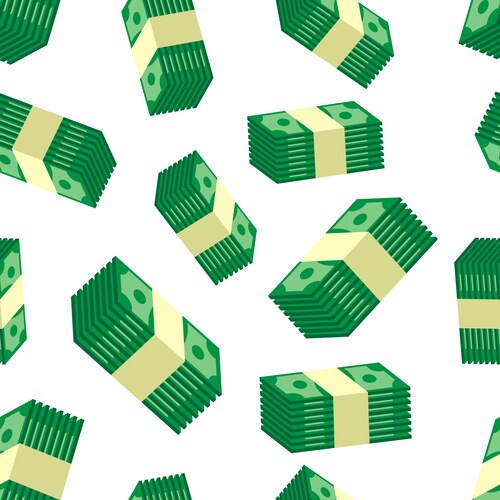 Money Stack Seamless Pattern Vector Image