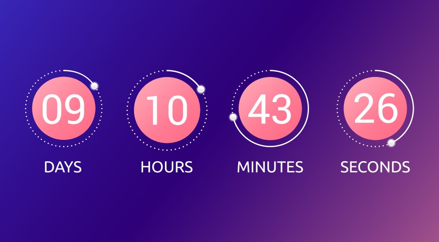 Digital countdown timer concept vector image