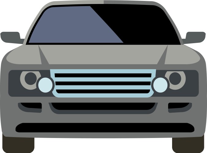 suv front view travel car cartoon icon vector image