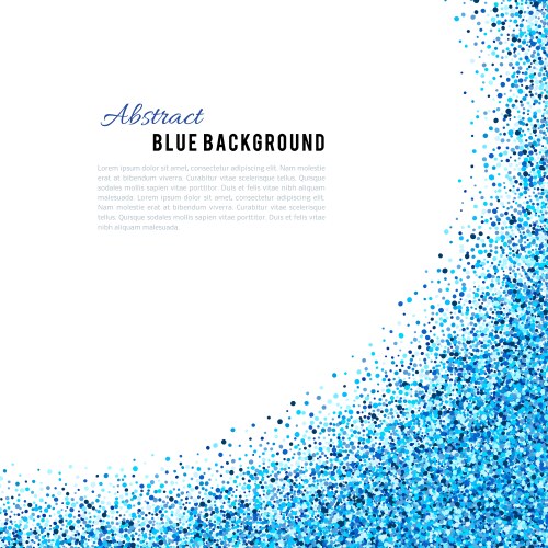 Blue glitter scattered on white background Vector Image