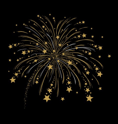 Gold fireworks on white background Royalty Free Vector Image