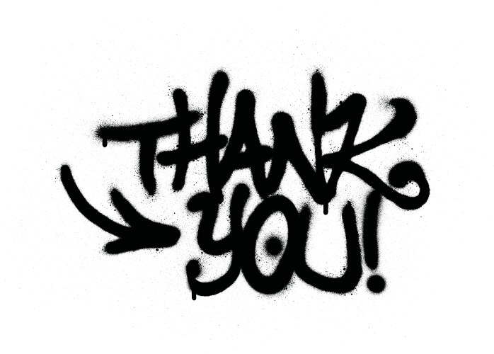 Black Graffiti Thank You Spray Vector Image