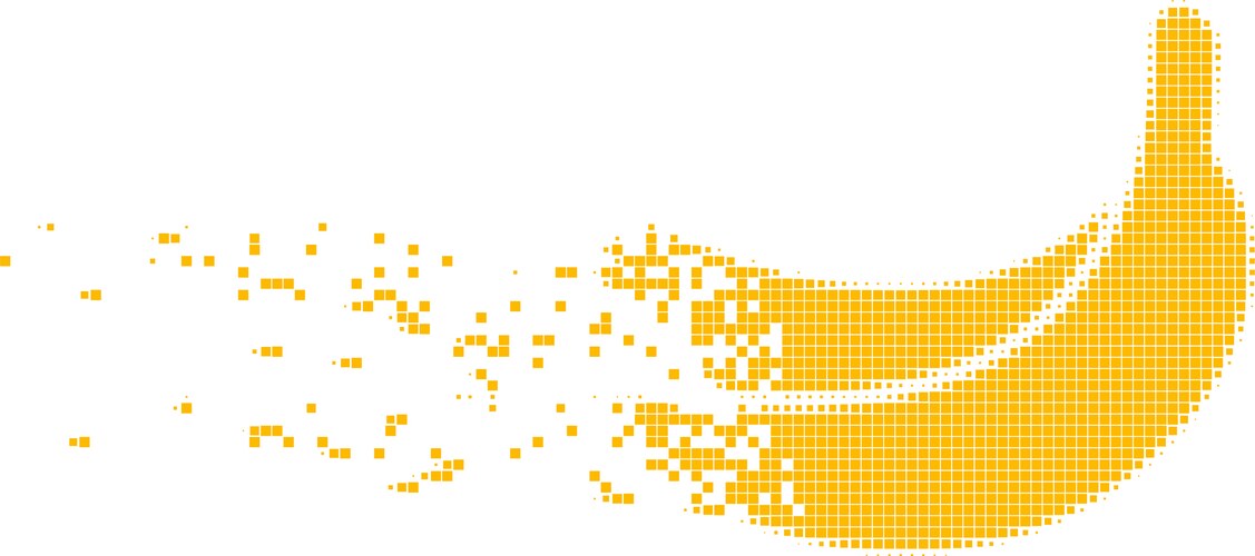 Pixelated Banana Disintegration Icon Vector Image