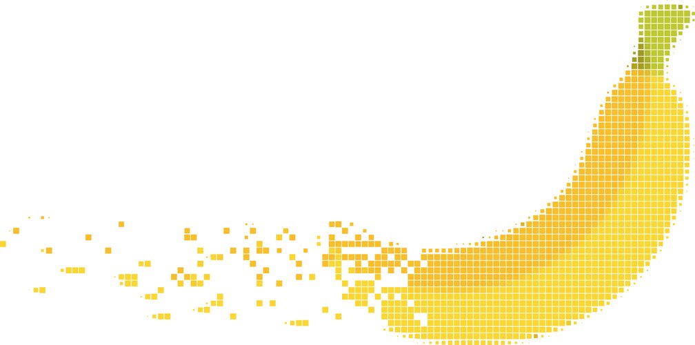 Banana dissipated pixel icon Vector Image