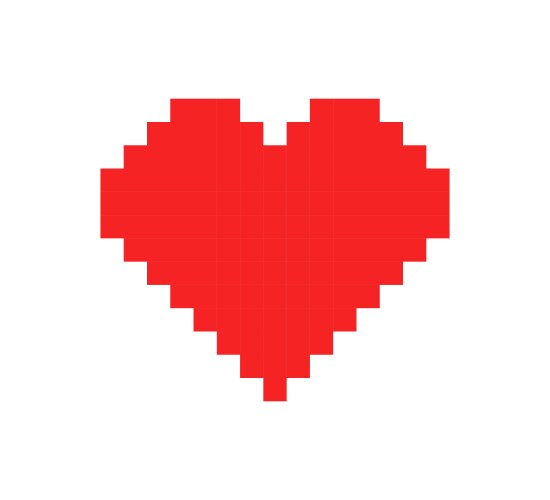 pixel heart icon for 8 bit game vector image