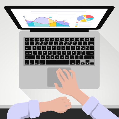 Hands Typing on Computer Keyboard vector image