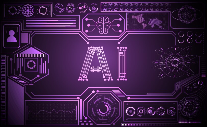 abstract technology ui futuristic concept ai hud vector image