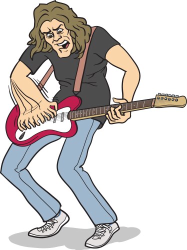 Wild rock guitar player Royalty Free Vector Image