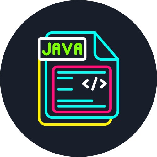 Java line multi color icon vector image